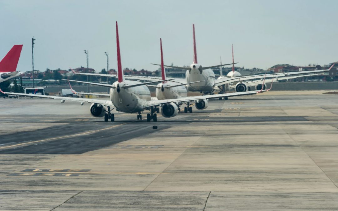 Airplanes waiting to take out